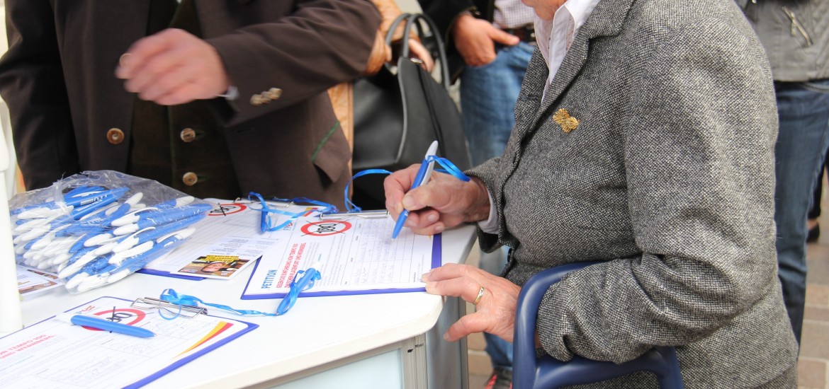 Unterschriftenaktion "Petition gegen Tempo 100 auf der Wörtherseeautobahn"