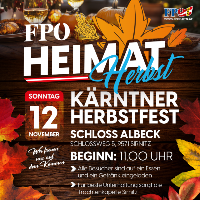 FPÖ-Heimat-Herbst "Kärntner Herbstfest" in Albeck-Sirnitz