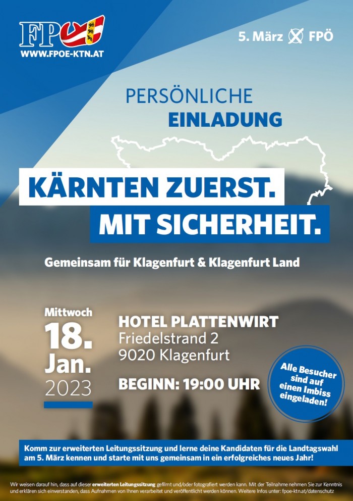 ''Kärnten zuerst'' - Gemeinsam für Klagenfurt & Klagenfurt Land