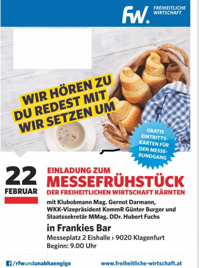 Messefrühstück der Freiheitlichen Wirtschaft Kärnten