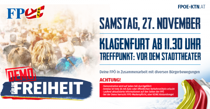 "Demo für die Freiheit" in Klagenfurt