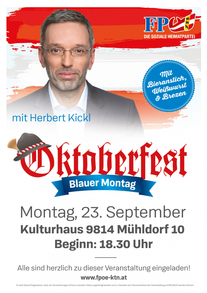 "Blauer Montag" - Oktoberfest mit Herbert Kickl