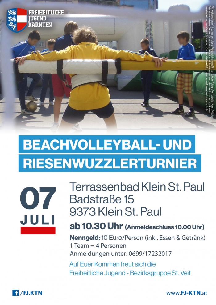 Beachvolleyball- und Riesenwuzzlerturnier der Freiheitlichen Jugend